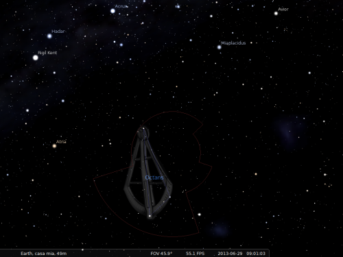 l'Ott­ante secondo Stellarium