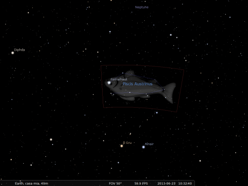 il Pesce Australe secondo Stellarium