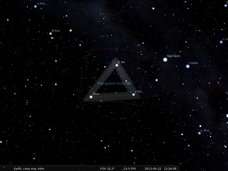 La costellazione del Triangolo Australe