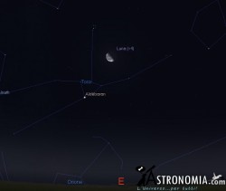 Congiunzione Luna - Pleiadi, giorno 27 ore 01:30