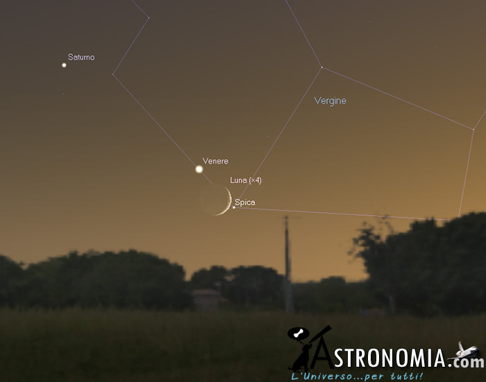 Congiunzione Luna - Venere, giorno 8 ore 20