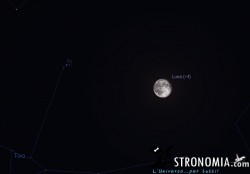 Congiunzione Luna - Pleiadi, giorno 21 ore 00:00