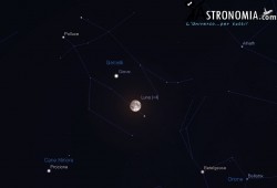 Congiunzione Luna - Giove, giorno 14 ore 23:30 Congiunzione Luna - Giove, giorno 14 ore 23:30