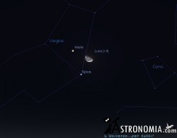 Congiunzione Luna - Marte, giorno 23 ore 2 Congiunzione Luna - Marte, giorno 23 ore 2