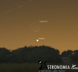Congiunzione Luna - Venere, giorno 2 ore 17:30 Congiunzione Luna - Venere, giorno 2 ore 17:30