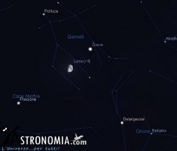 Congiunzione Luna - Giove, giorno 10 ore 21 Congiunzione Luna - Giove, giorno 10 ore 21
