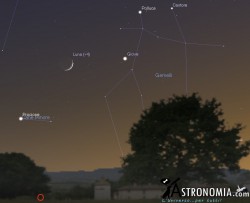 Congiunzione Luna - Giove, giorno 1 ore 21 Congiunzione Luna - Giove, giorno 1 ore 21