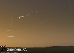Congiunzione Luna - Pleiadi - Venere, giorno 24 ore 5 Congiunzione Luna - Pleiadi - Venere, giorno 24 ore 5