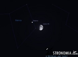 Congiunzione Luna - Saturno, giorno 7 ore 22:30