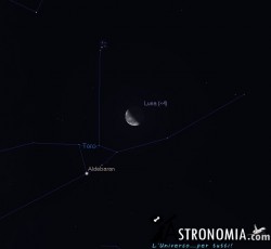 Congiunzione Luna - Pleiadi, giorno 18 ore 4