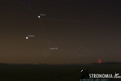 Congiunzione Luna - Venere, giorno 24 ore 5:30