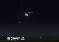 Congiunzione Luna - Pleiadi, giorno 11 ore 22