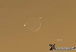 Congiunzione Luna - Saturno, giorno 25 ore 19