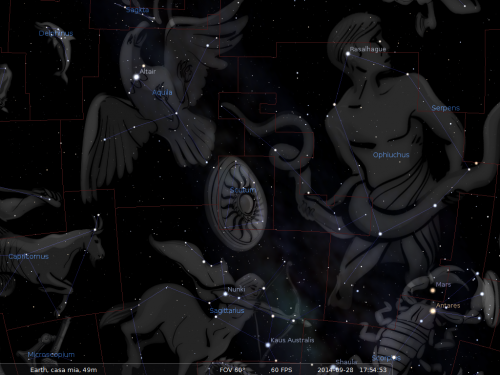 lo Scudo secondo Stellarium
