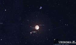 Congiunzione Luna - Pleiadi, giorno 5 ore 22
