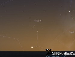 Congiunzione Luna - Venere, giorno 23 ore 17:30