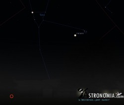 Congiunzione Venere - Pleiadi, giorno 11 ore 21:30
