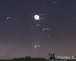 Congiunzione Luna - Saturno. giorno 1 ore 21:30
