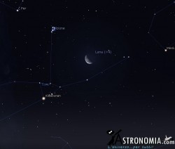 Congiunzione Luna - Pleiadi, giorno 8 ore 2