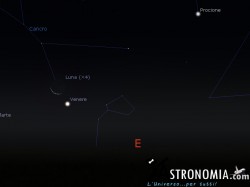 Congiunzione Luna - Venere - Marte, giorno 10 ore 5