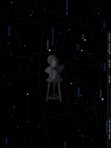 Lo Scultore secondo Stellarium