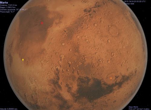 Tre zone di Marte, per mezzo di Celestia