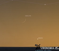 Congiunzione Luna - Saturno, giorno 13 ore 17:30