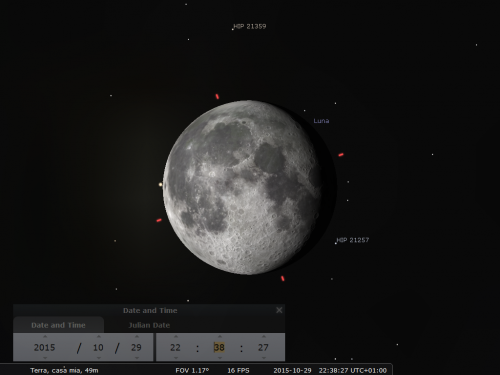 inizio dell'occultazione di Aldebaran