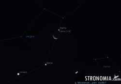 Congiunzione Luna - Marte, giorno 6 ore 06:00