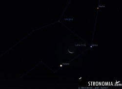 Congiunzione Luna - Venere, giorno 7 ore 05:30