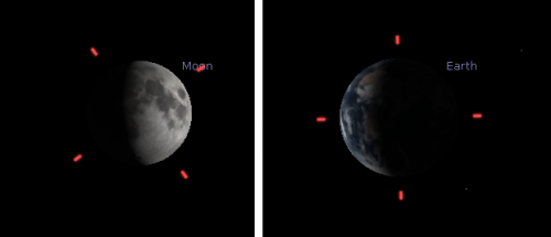 Luna e Sole quando è l'alba su Tycho