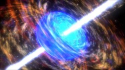 Rappresentazione artistica dell’emissione di un lampo gamma.