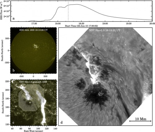 Ripresa del telescopio NST (a dx) confrontata con quella del satellite SDO (a sx). Crediti: NJTI