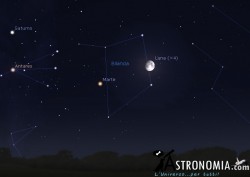 Congiunzione Luna - Marte, giorno 17 ore 2
