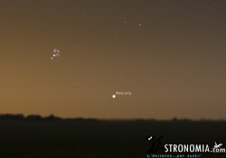 Congiunzione Mercurio - Pleiadi, giorno 11 ore 5