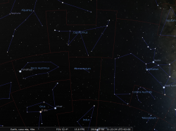 la mappa di Stellarium con il Microscopio