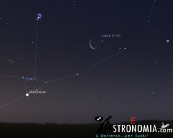Congiunzione Luna - Pleiadi, giorno 1 ore 4:30