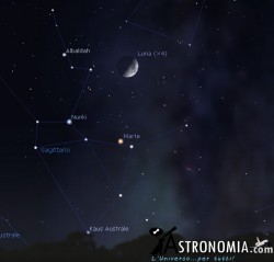 Congiunzione Luna - Marte, giorno 8 ore 21