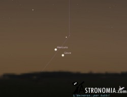 Congiunzione Mercurio - Giove, giorno 11 ore 6:30