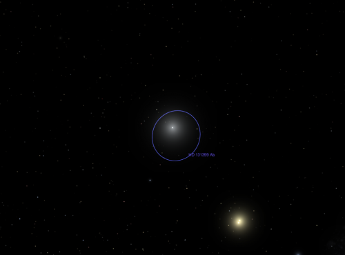 il sistema stellare HD 131399 (attualmente)