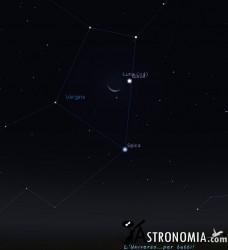 Congiunzione Luna - Giove, giorno 25 ore 5