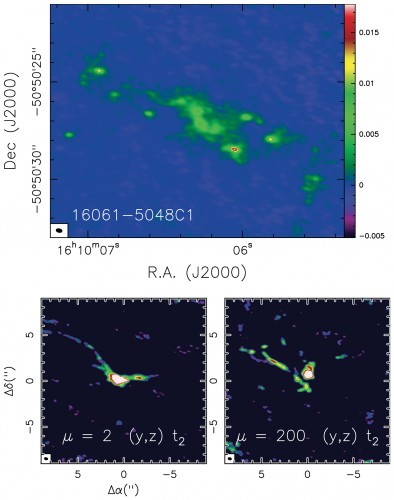 frammentazione di una nube molecolare fredda (circa 20 Kelvin), IRAS 16061-5048C1