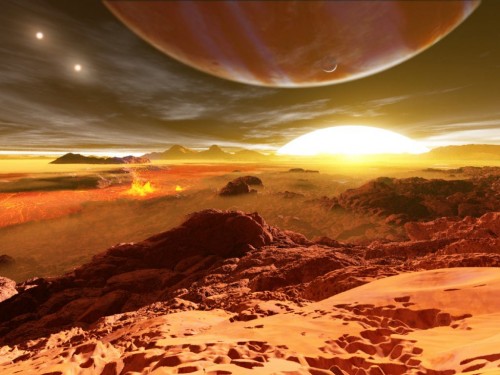 altra rappresentazione artistica molto fantasiosa del sistema stellare