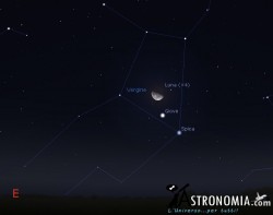 Congiunzione Luna - Giove, giorno 19 ore 1