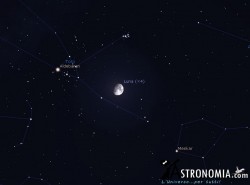 Congiunzione Luna - Pleiadi, giorno 8 ore 21