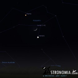 Congiunzione Luna - Venere - Marte, giorno 2 ore 18