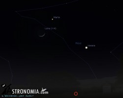 Congiunzione Luna - Marte, giorno 1 ore 19:30