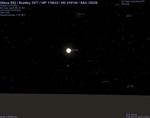 hd 219134 vista dal pianeta g