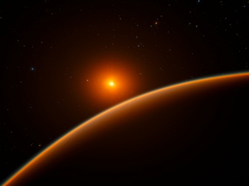 Questa immagine artistica mostra l'esopianeta LHS 1140b, che orbita attorno ad una nana rossa distante da noi 40 anni luce, e che è candidato al titolo di "miglior pianeta in cui cercare segni di forme di vita fuori dal sistema solare" .