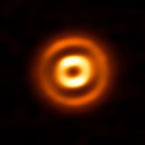 Il disco di polvere che circonda la giovane stella HD 169142 ripreso da ALMA (Atacama Large Millimeter/submillimeter Array) dell’ESO. Gli anelli vividi sono ampie strisce di polvere, separate da profondi spazi vuoti. Crediti: ALMA (ESO / NAOJ / NRAO)/ Fedele et al.